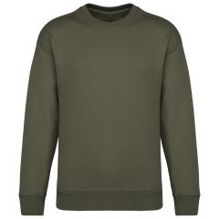 Sweat col rond oversize écoresponsable Vert Khaki Native Spirit