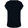 T-shirt loose col V écoresponsable femme Noir – Native Spirit – vue 2
