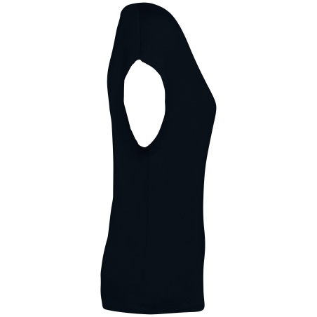 T-shirt loose col V écoresponsable femme Noir – Native Spirit – vue 3