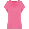 T-shirt loose col V écoresponsable femme Rose – Native Spirit