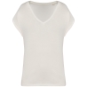 T-shirt écoresponsable col V loose femme Blanc Native Spirit