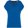 T-shirt loose col V écoresponsable femme Bleu Native Spirit