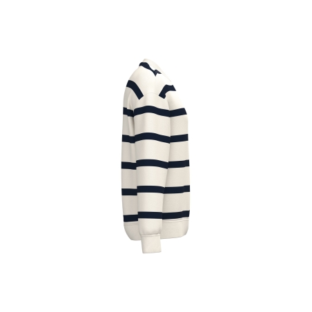 Sweat-shirt rayures écoresponsable col rond Blanc Native Spirit – vue 3