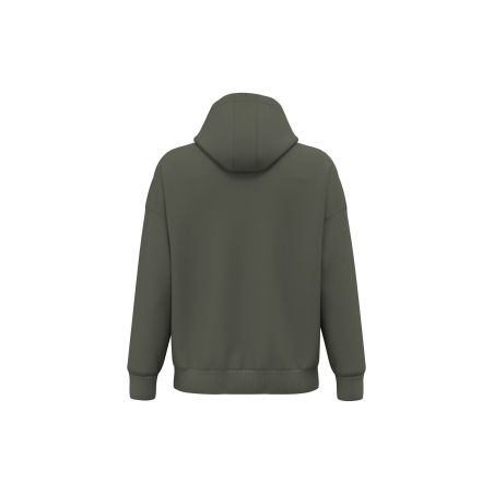 Sweat zippé capuche oversize écoresponsable Vert Khaki Native Spirit – vue 2