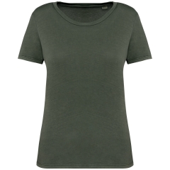 T-shirt écoresponsable délavé femme Vert Khaki Native Spirit