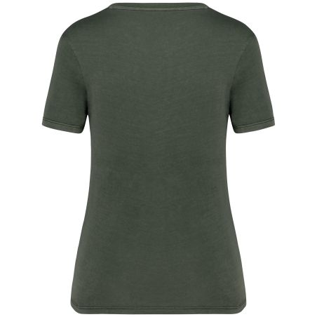 T-shirt écoresponsable délavé femme Vert Khaki Native Spirit – vue 2