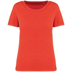 T-shirt écoresponsable délavé femme Rouge Washed Paprika Native Spirit
