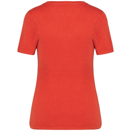 T-shirt écoresponsable délavé femme Rouge Washed Paprika Native Spirit – vue 2