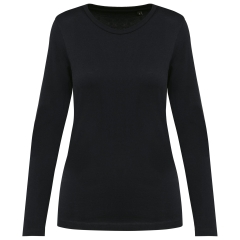 T-shirt Supima® col rond manches longues femme Noir – Kariban Premium