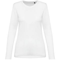 T-shirt Supima® col rond manches longues femme Blanc Kariban Premium