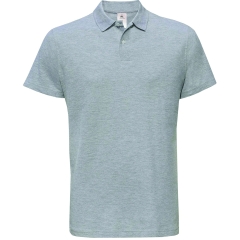 Polo homme manches courtes – Gris chiné avec broderie logo – vêtement de base, logo non représenté