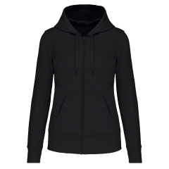Sweat-shirt zippé à capuche Femme Black TS – vue de face