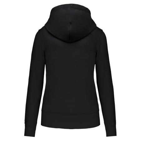 Sweat-shirt zippé à capuche Femme Black TS – vue de dos