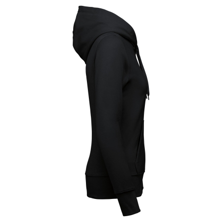 Sweat-shirt zippé à capuche Femme Black TS – vue de côté