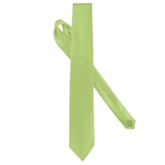 Cravate satinée vert anis – vue de face