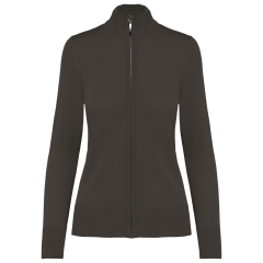 Cardigan zippé femme Gris Kariban – Coupe droite 290 g/m²