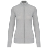Cardigan zippé femme Gris Melange Kariban – Coupe droite