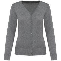 Cardigan Supima® Femme Gris Chiné – Kariban Premium