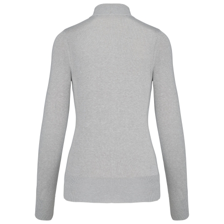 Cardigan zippé femme Gris Melange Kariban – Coupe droite – vue 2