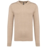Pull col V homme Beige Heather Kariban – Corporate