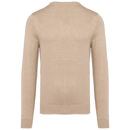Pull col V homme Beige Heather Kariban – Corporate – vue 2