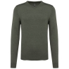 Pull col V homme Vert Green Marble Heather Kariban