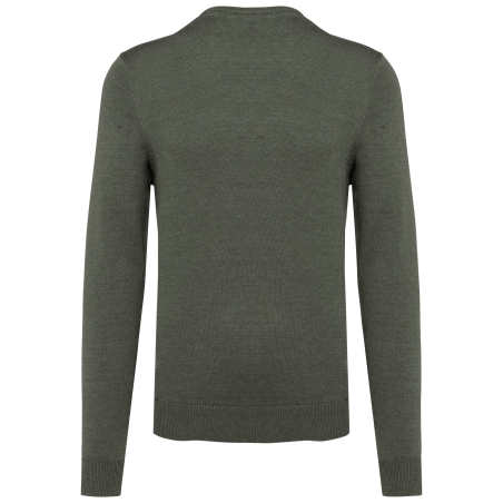 Pull col V homme Vert Green Marble Heather Kariban – vue 2