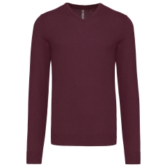 Pull col V Bordeaux homme Kariban – Gamme Corporate