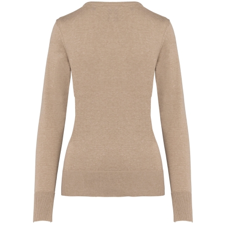 Pull col V femme Beige Heather – Kariban – vue 2