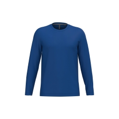 T-shirt col rond manches longues Bleu Royal Kariban