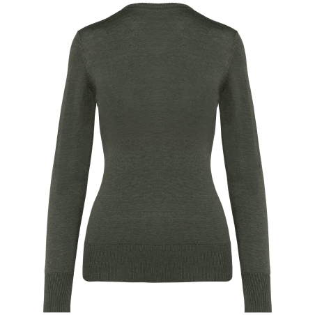 Pull col V femme Vert Marble Heather Kariban – vue 2