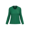T-shirt col V manches longues femme Vert Kelly Green Kariban