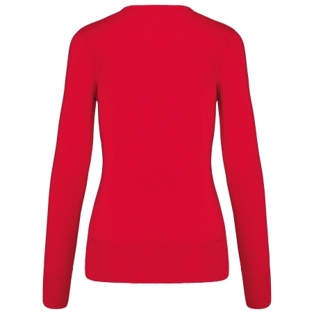 Pull col V femme Rouge Kariban – Gamme Corporate – vue 2