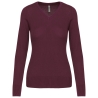Pull col V femme bordeaux personnalisé – Kariban