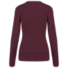 Pull col V femme bordeaux personnalisé – Kariban – vue 2