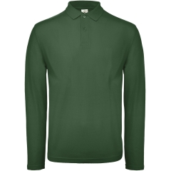 Polo homme manches longues B&C ID.001 Vert Bottle Green