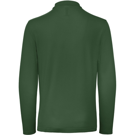 Polo homme manches longues B&C ID.001 Vert Bottle Green – vue 2