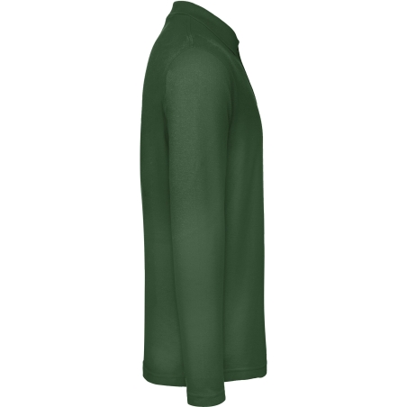 Polo homme manches longues B&C ID.001 Vert Bottle Green – vue 3