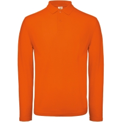 Polo homme manches longues B&C ID.001 Orange