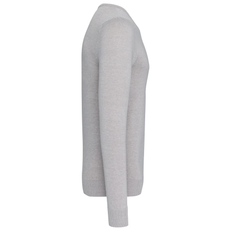 Pull col rond Gris Melange Kariban – 290 g/m² – vue 3