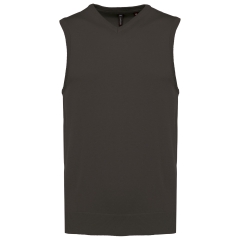 Pull col V sans manches Gris Kariban – Gilet professionnel