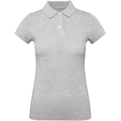 Polo Bio Femme Coupe Slim Gris Chiné B&C Inspire