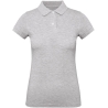 Polo Bio Femme Coupe Slim Gris Chiné B&C Inspire