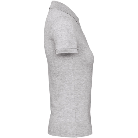 Polo Bio Femme Coupe Slim Gris Chiné B&C Inspire – vue 3