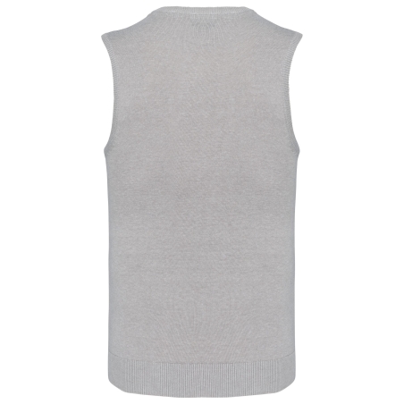 Pull col V sans manches Gris Chiné Kariban – Gilet Professionnel – vue 2