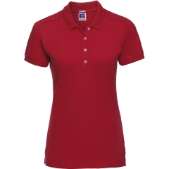 Polo Stretch Femme Rouge Coupe Slim Russell – 210 g/m²