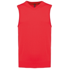 Pull col V sans manches Rouge Kariban – Bodywarmer tricot