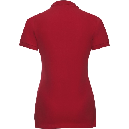 Polo Stretch Femme Rouge Coupe Slim Russell – 210 g/m² – vue 2