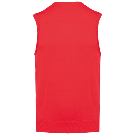 Pull col V sans manches Rouge Kariban – Bodywarmer tricot – vue 2