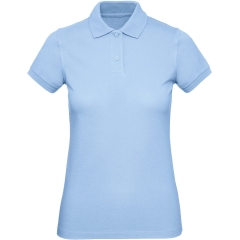 Polo bio femme coupe slim ciel B&C Inspire 170 g/m²